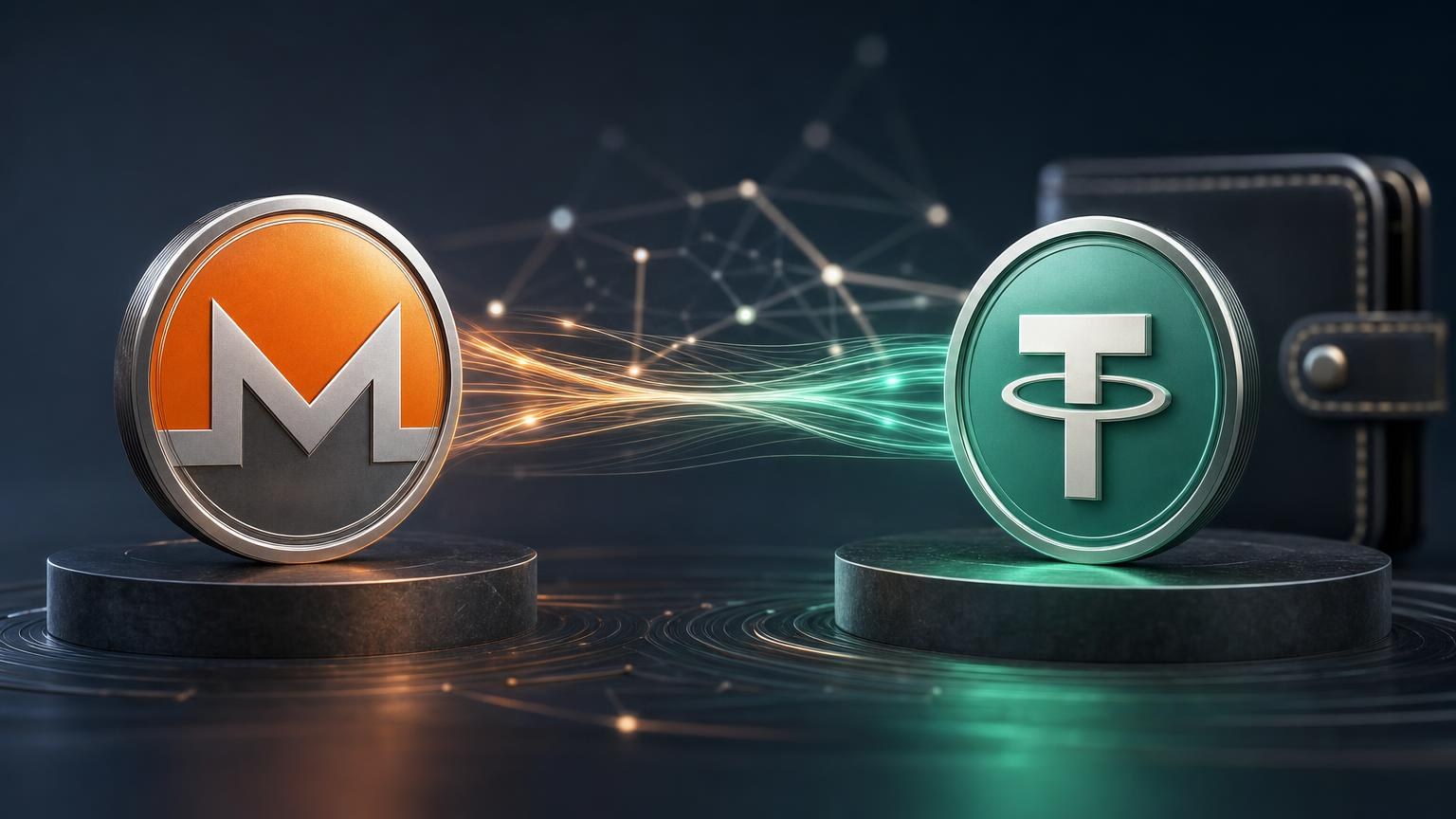 A beginner reviews an XMR-to-USDT exchange order, checking the Monero deposit address, USDT network, amount, and transaction status